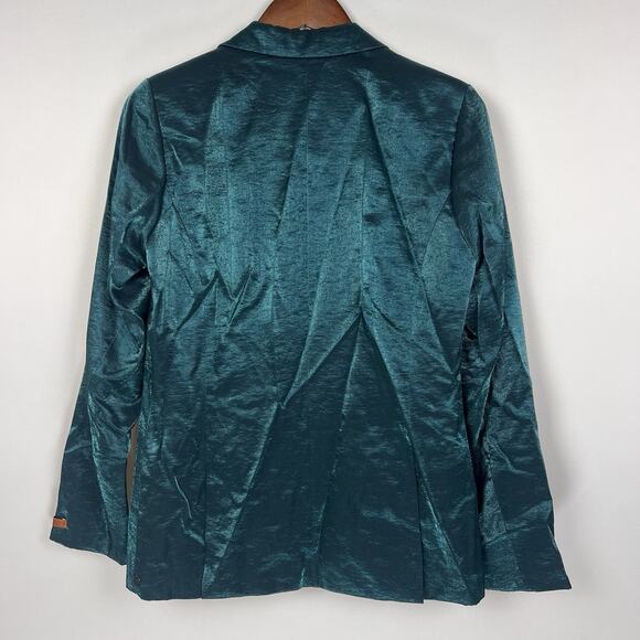 Scotch & Soda Teal Satin Blazer Maison Scotch Single Button S - Picture 4 of 11
